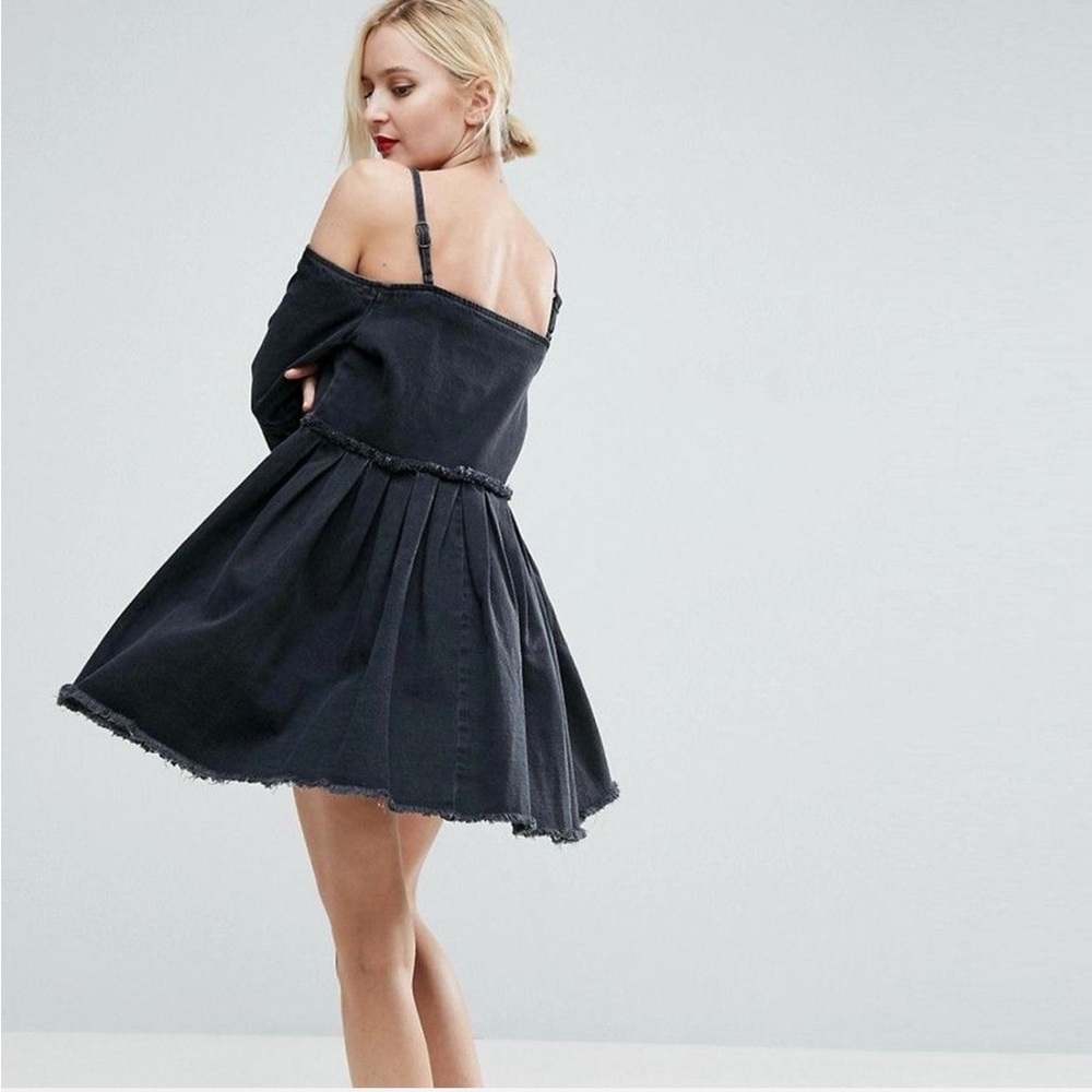 ASOS Denim black cold shoulder dress